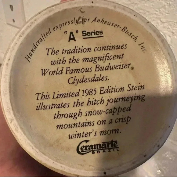 Vintage Holiday Budweiser Christmas Stein Collectible Beer Mug - Picture 4 of 4